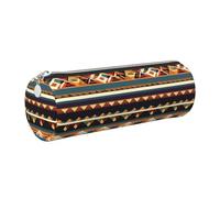 GaxfjRu Étui en cuir avec fermeture éclair pour stylos à bille et crayons Motif amérindien