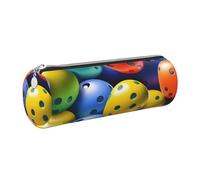 GaxfjRu Étui en cuir avec fermeture éclair pour stylos à bille et crayons Motif boules de pickleball
