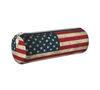 GaxfjRu Étui en cuir avec fermeture éclair pour stylos à bille et crayons Motif drapeau américain