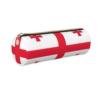 GaxfjRu Étui en cuir avec fermeture éclair pour stylos à bille et crayons Motif drapeau de la Géorgie
