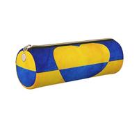 GaxfjRu Étui en cuir avec fermeture éclair pour stylos à bille et crayons Motif drapeau de l'Ukraine