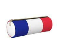 GaxfjRu Étui en cuir avec fermeture éclair pour stylos à bille et crayons Motif drapeau français