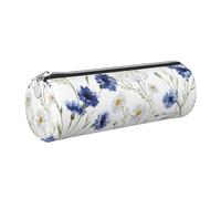 GaxfjRu Étui en cuir avec fermeture éclair pour stylos à bille et crayons Motif fleurs et bleuets