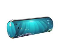 GaxfjRu Étui en cuir avec fermeture éclair pour stylos à bille et crayons Motif paysage sous-marin