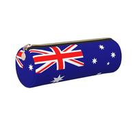 GaxfjRu Étui en cuir avec fermeture éclair pour stylos à bille, roller et crayons Motif drapeau australien