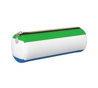 GaxfjRu Étui en cuir avec fermeture éclair pour stylos à bille, roller et crayons Motif drapeau de la Sierra Leone