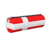 GaxfjRu Étui en cuir avec fermeture éclair pour stylos à bille, roller et crayons Motif drapeau du Danemark