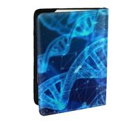 GaxfjRu Étui portefeuille pour passeport avec chaîne ADN et impression photo, Noir , Taille unique