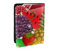 GaxfjRu Étui portefeuille pour passeport avec imprimé ananas et fruits frais pour voyage, organiseur de voyage, cartes de crédit, carnet de passeport, Noir , Taille unique
