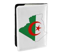 GaxfjRu Étui portefeuille pour passeport avec imprimé carte de l'Algérie pour voyage, organiseur de voyage pour cartes de crédit, carnet de passeport, Noir , Taille unique