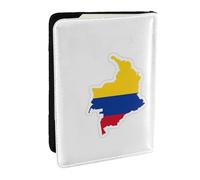GaxfjRu Étui portefeuille pour passeport avec imprimé carte du drapeau de la Colombie pour voyage, organiseur de voyage, cartes de crédit, carnet de passeport, Noir , Taille unique