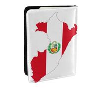 GaxfjRu Étui portefeuille pour passeport avec imprimé carte du Pérou pour voyager, organiseur de voyage, cartes de crédit, carnet de passeport, Noir , Taille unique