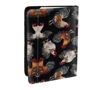 GaxfjRu Étui portefeuille pour passeport avec imprimé coqs français - Pour voyage, voyage, cartes de crédit, Noir , Taille unique