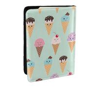 GaxfjRu Étui portefeuille pour passeport avec imprimé de cônes de crème glacée pour voyage, organiseur de voyage pour cartes de crédit, passeport, Noir , Taille unique