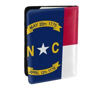 GaxfjRu Étui portefeuille pour passeport avec imprimé drapeau de la Caroline du Nord pour voyage, organiseur de voyage pour cartes de crédit, carnet de passeport, Noir , Taille unique