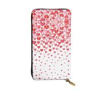 GaxfjRu Falling Red Hearts Portefeuille élégant et fonctionnel pour femme - Cuir synthétique avec fermeture éclair en métal, portefeuille pour femme S, noir, One Size, Classique