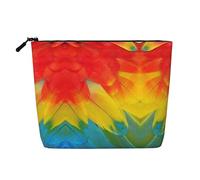 GaxfjRu Fantastique trousse de maquillage de voyage avec imprimé plumes de perroquet avec fermeture éclair pour femme, noir, One Size