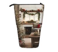 GaxfjRu Farmhouse Christmas Parrern Trousse à crayons télescopique portable avec plusieurs emplacements, pour outils d'écriture et accessoires