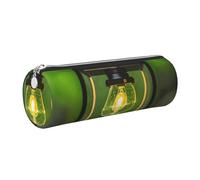 GaxfjRu Firefly and Lantern Étui en cuir avec fermeture éclair pour stylos à bille et crayons Grain doux