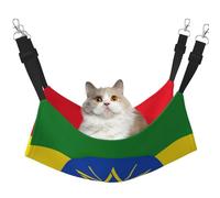 GaxfjRu Flag Of Ethiopia Hamac réglable pour chat Perchoir pour fenêtre en velours confortable pour chatons