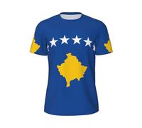 GaxfjRu Flag of Kosovo T-shirt de sport à manches courtes pour homme Séchage rapide Séchage rapide, Noir , XXL