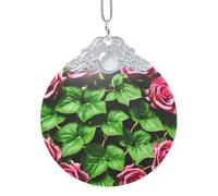 GaxfjRu Fleurs de lierre rose avec feuilles Décorations de Noël Printemps Décorations de Noël Décoration de maison, Pendentif de sapin de Noël à suspendre pour Noël