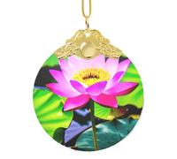 GaxfjRu Fleurs de lotus - Décorations de Noël - Décoration d'intérieur - Pendentif à suspendre pour sapin de Noël, taille unique