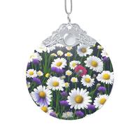 GaxfjRu Fleurs sauvages et bleuets marguerites Décorations de Noël Décorations de Noël Ornements suspendus Arbre de Noël Pendentif Cadeau pour la joie des vacances