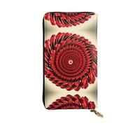 GaxfjRu Flower Vortex Spiral Portefeuille pour femme, compact et sécurisé avec compartiment à fermeture éclair, petit portefeuille pour femme, noir, One Size, Classique