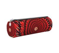GaxfjRu Flower Vortex Spiral Round Pencil Case Faux Cuir Rangement pour Stylos, Crayons, Marqueurs, Petites Fournitures Fermeture Éclair Métal avec Cuir, Argenté., Taille unique, Porte-cartes