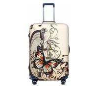 GaxfjRu Fond musical avec housse de valise en forme de harpe et de papillon, housses de valise pour bagages, gardez vos bagages sécurisés et élégants, housses de bagages pour valises approuvées par la