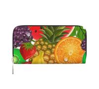 GaxfjRu Fresh Fruits Portefeuille long en cuir avec imprimé ananas pour homme Style vintage Porte-cartes de crédit