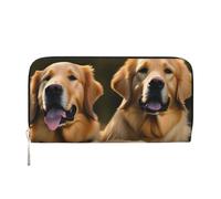 GaxfjRu Golden Retrievers Portefeuille long en cuir pour homme Aspect vintage Porte-cartes de crédit