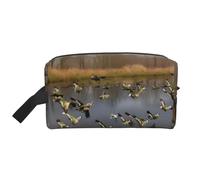 GaxfjRu Grand sac de maquillage de voyage imprimé canards sauvages chasseurs volants pour femmes pour cosmétiques, articles de toilette et accessoires, blanc, One Size