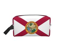 GaxfjRu Grand sac de maquillage de voyage imprimé drapeau de l'État de Floride pour femme pour cosmétiques et articles de toilette, blanc, One Size
