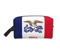 GaxfjRu Grande trousse de maquillage de voyage avec imprimé drapeau de l'État de l'Iowa - Pour femme, blanc, One Size