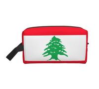 GaxfjRu Grande trousse de maquillage de voyage imprimée drapeau du Liban pour femme pour cosmétiques, articles de toilette et accessoires, blanc, One Size