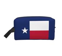 GaxfjRu Grande trousse de maquillage de voyage imprimée drapeau du Texas pour femme pour cosmétiques, articles de toilette et accessoires, blanc, One Size