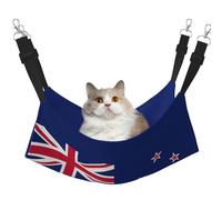 GaxfjRu Hamac réglable en velours pour chat avec drapeau de la Nouvelle-Zélande, perchoir pour fenêtre et salon pour chatons