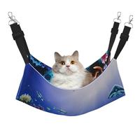 GaxfjRu Hamac réglable en velours pour chat avec motif requin nageant sous la mer