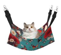 GaxfjRu Hamac réglable en velours pour chaton avec motif papillons et fleurs