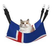 GaxfjRu Hamac réglable en velours pour chatons avec motif drapeau de l'Islande