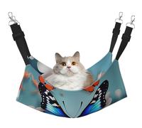 GaxfjRu Hamac réglable en velours pour chatons avec papillons et fleurs