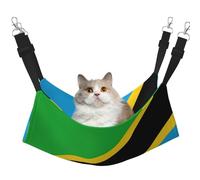 GaxfjRu Hamac réglable pour chat avec drapeau de Tanzanie - Perchoir pour fenêtre - En velours confortable - Pour chatons
