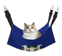 GaxfjRu Hamac réglable pour chat avec drapeau du Connecticut - Perchoir pour fenêtre - En velours confortable - Pour chatons