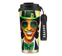 GaxfjRu Happy St Patrick's Day - Tasse à café isotherme en acier inoxydable de 591 ml avec couvercle, gobelet pour boissons chaudes et froides