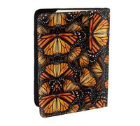 GaxfjRu Heaps of Orange Étui portefeuille pour passeport Motif monarque et papillons, Noir , Taille unique