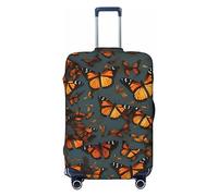 GaxfjRu Heaps of Orange Housse de protection pour valise Motif papillons monarques Lavable Anti-rayures, Noir , M