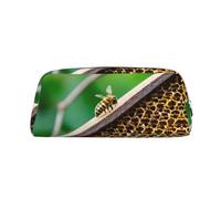 GaxfjRu Honey Bees Trousse à crayons en cuir tridimensionnel avec doublure en PVC et polyester