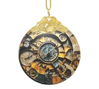 GaxfjRu Horloge Art Décorations de Noël Décorations de maison, Pendentif de sapin de Noël à suspendre pour la joie des fêtes